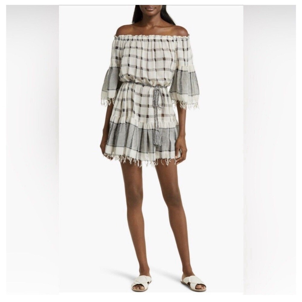 ULLA JOHNSON Hollace Off the Shoulder Cover-Up Minidress DRESS SIZE Small - Picture 4 of 10